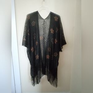 Women's Fringe Kimono Cardigan Sheer Loose Cover Up